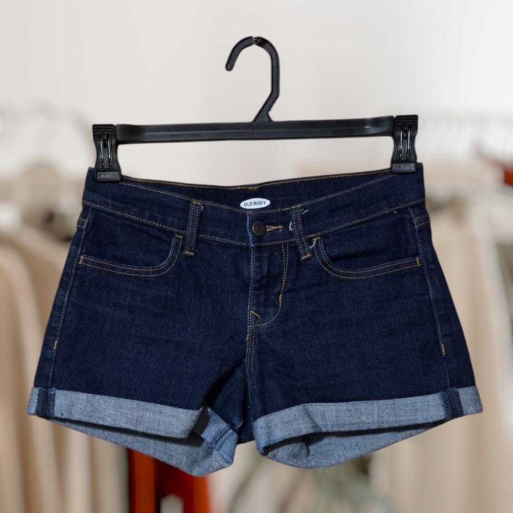 Old Navy Blue Jean Shorts with Cuffed Hem and Medium-Weight Fabric